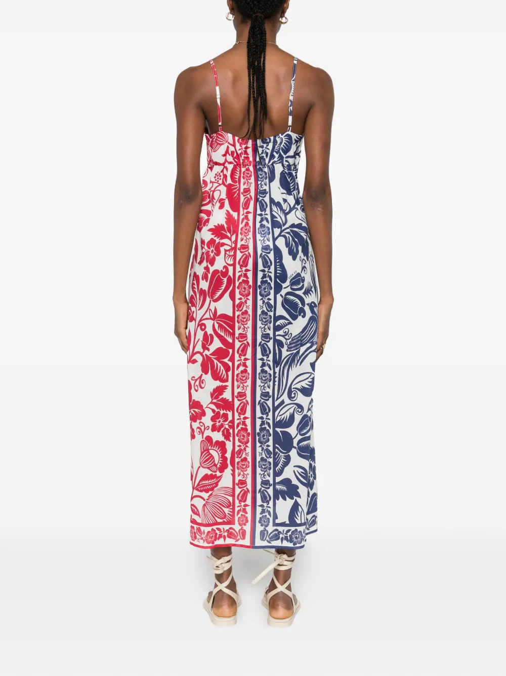 FARM Rio Midi-jurk met bloemenprint Wit