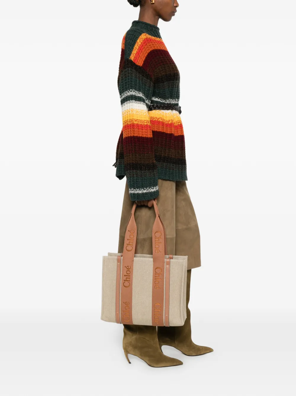 Chloé medium Woody tote bag - Beige