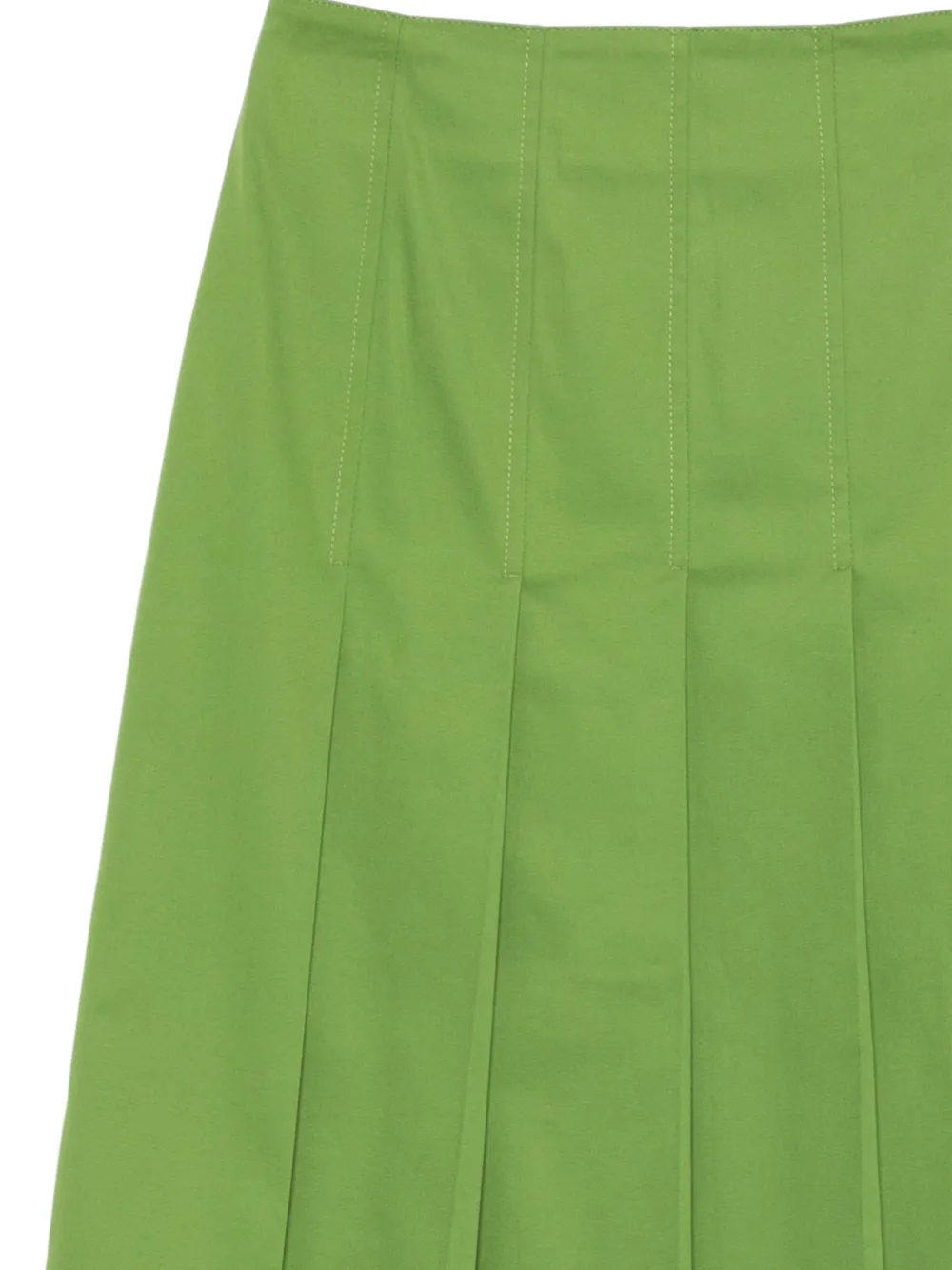  Drhope Pleated A-line Skirt - Green 