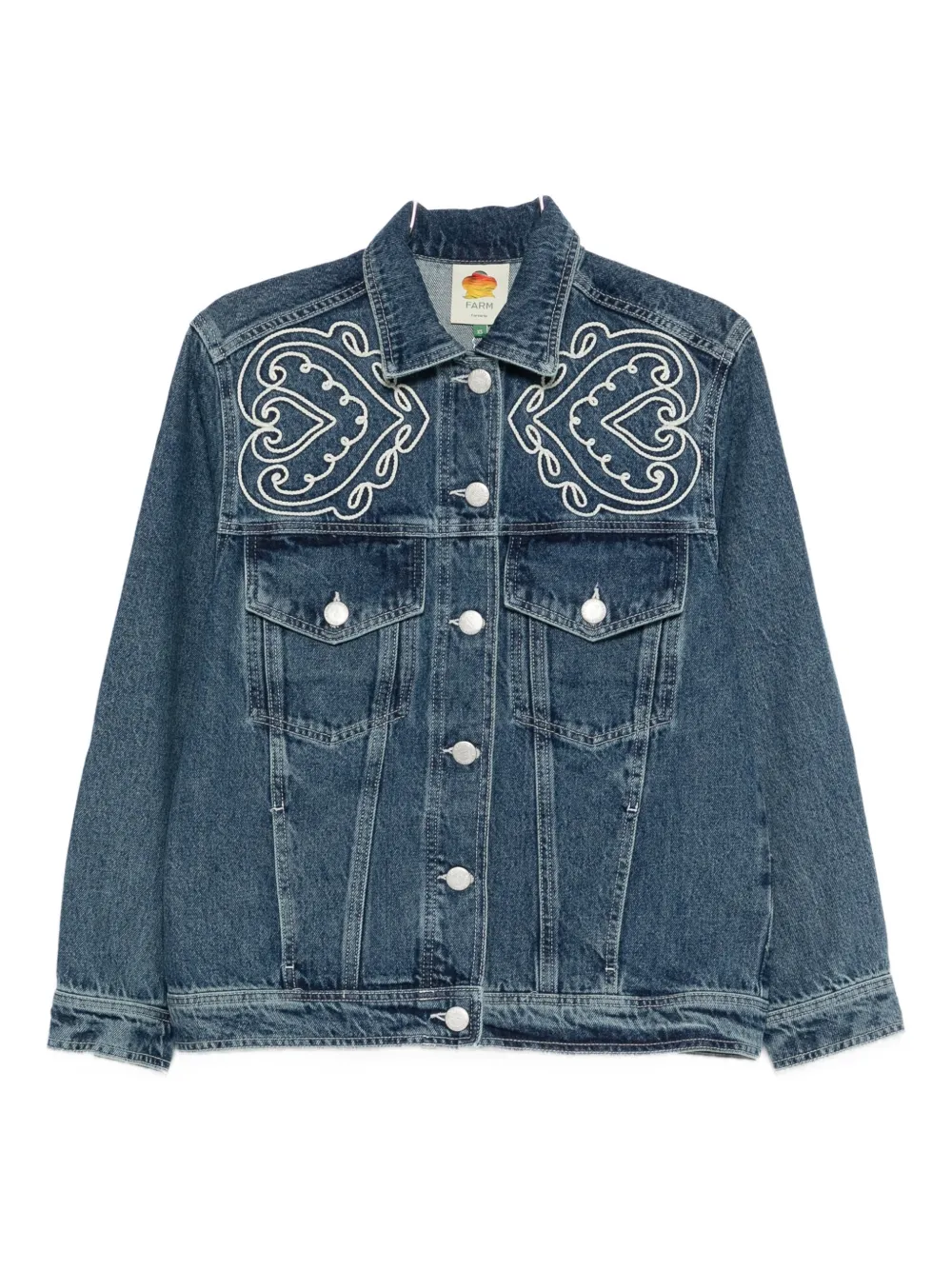FARM Rio embroidered chest-pocket jacket - Blu