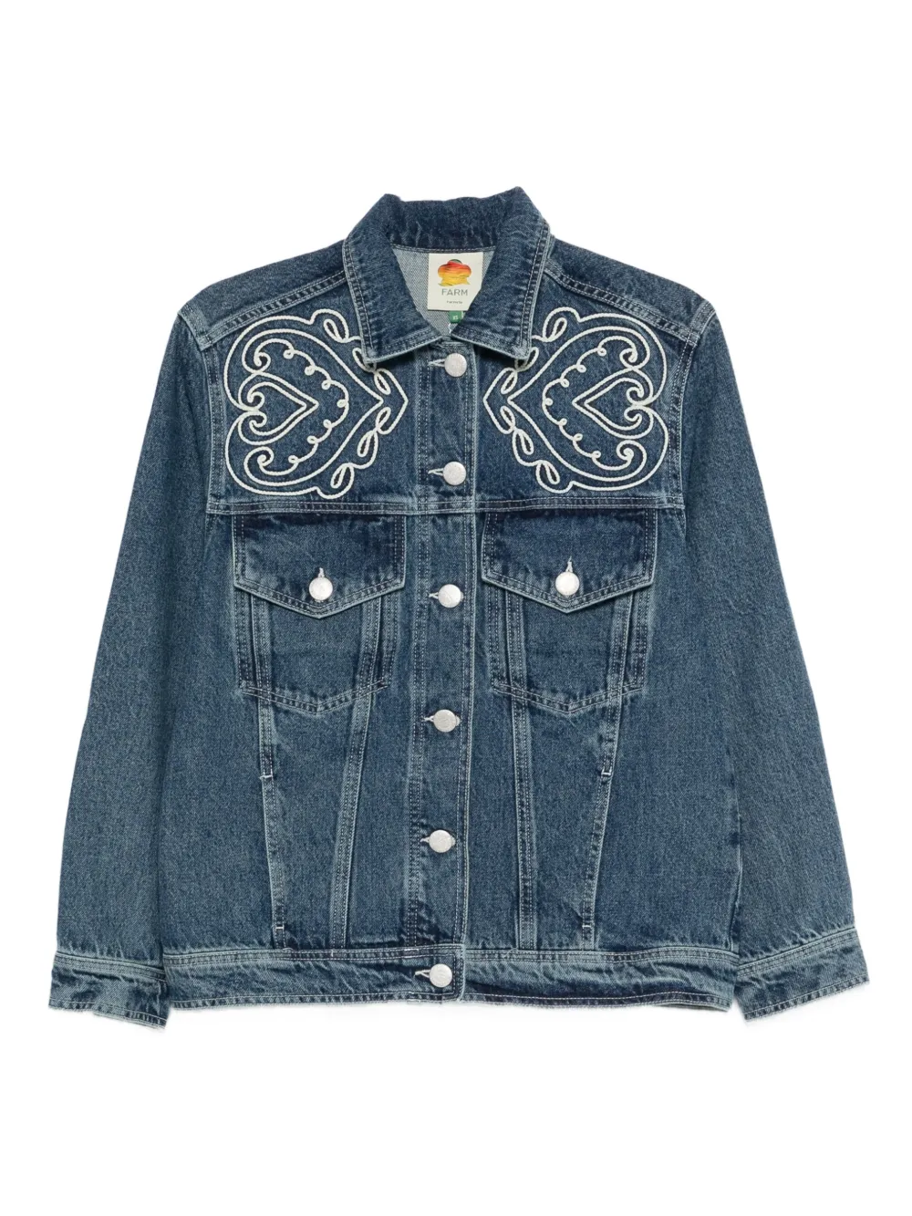 FARM Rio embroidered chest-pocket jacket - Blu