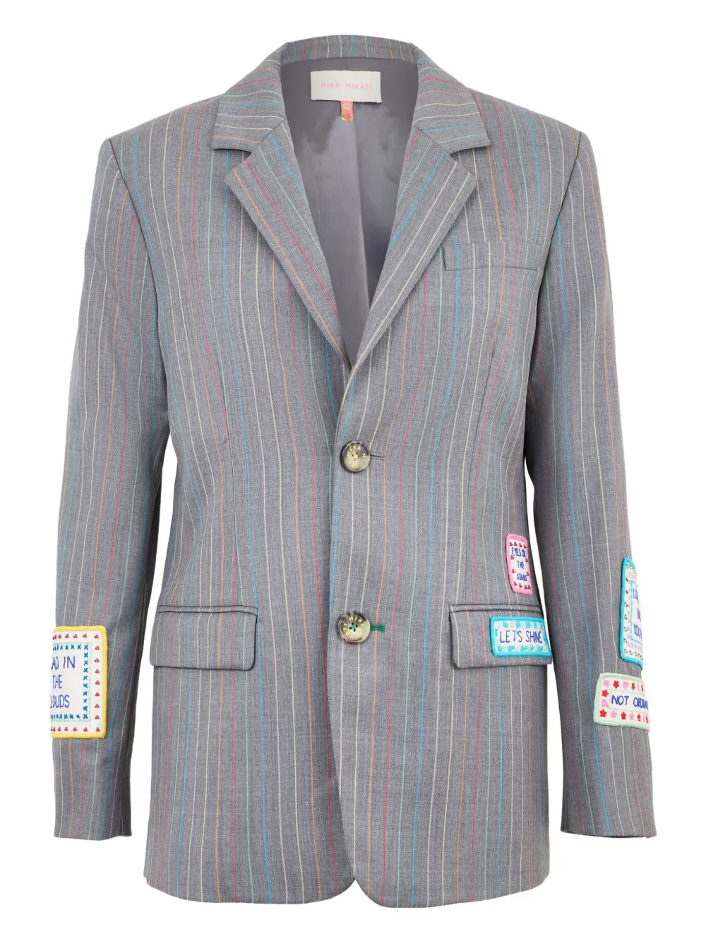 Mira Mikati Blazer monopetto gessato - Grigio