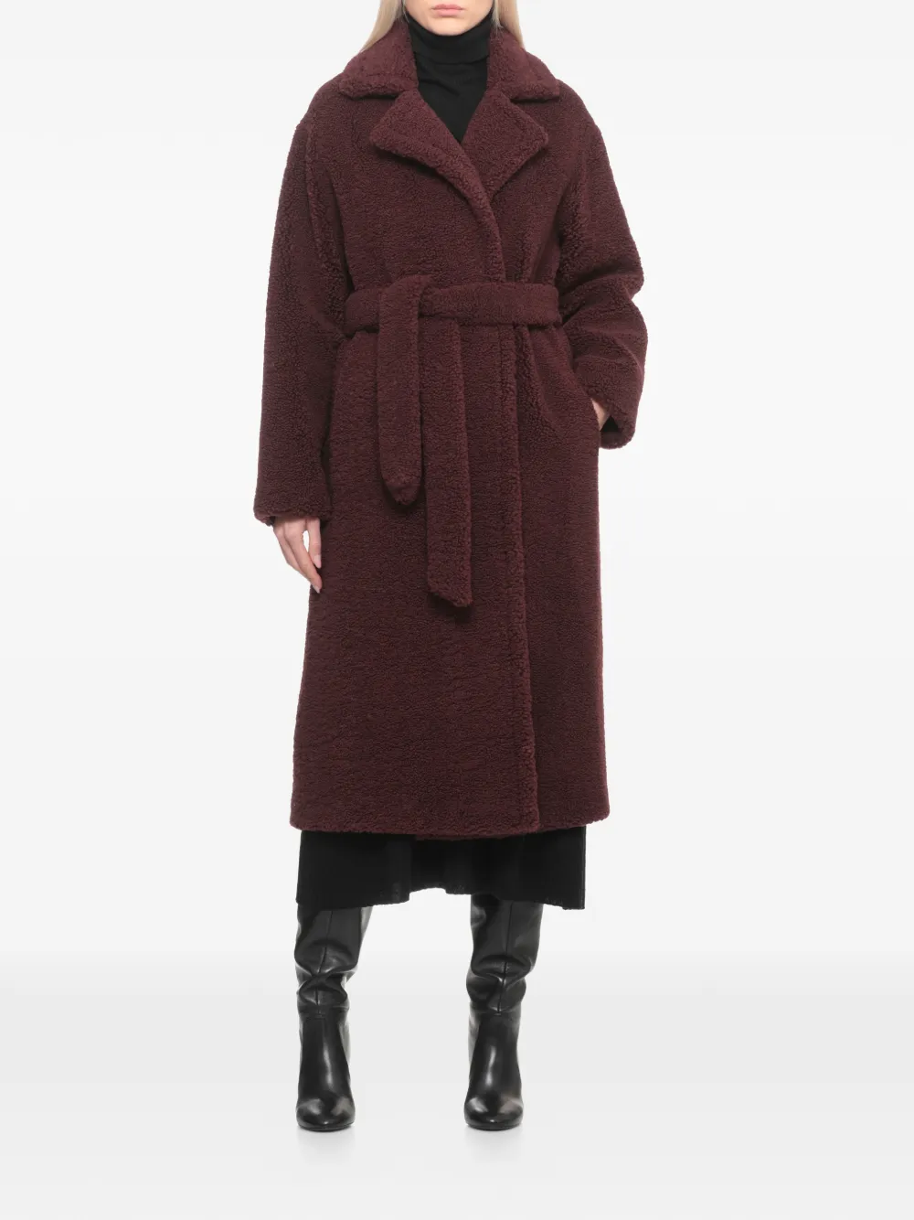 Betta Corradi lapel-collar belted coat | Faux Fur & Shearling Coats | Image 2