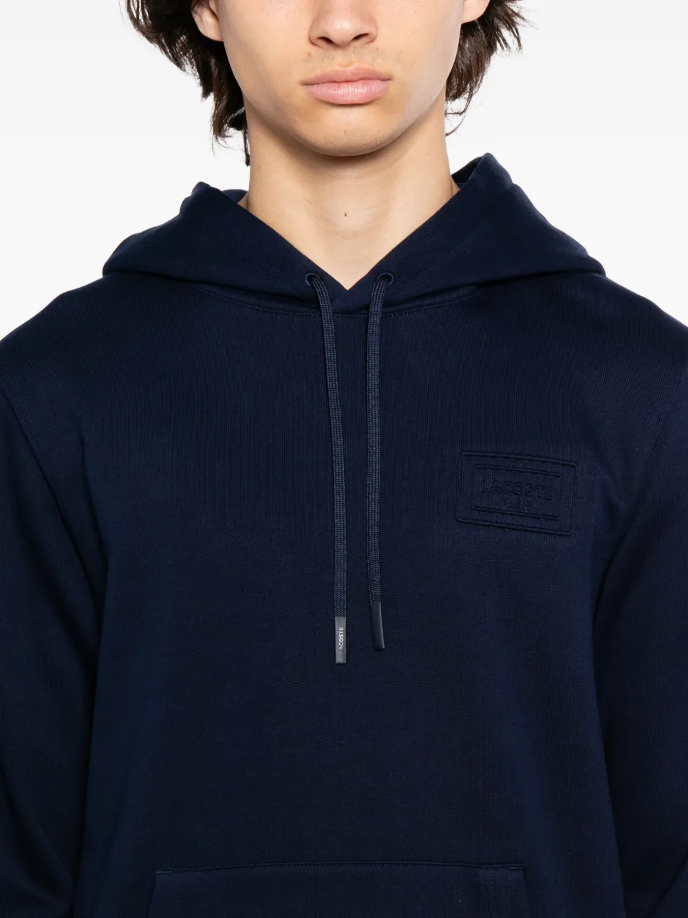Lacoste Hoodie met geborduurd logo Blauw