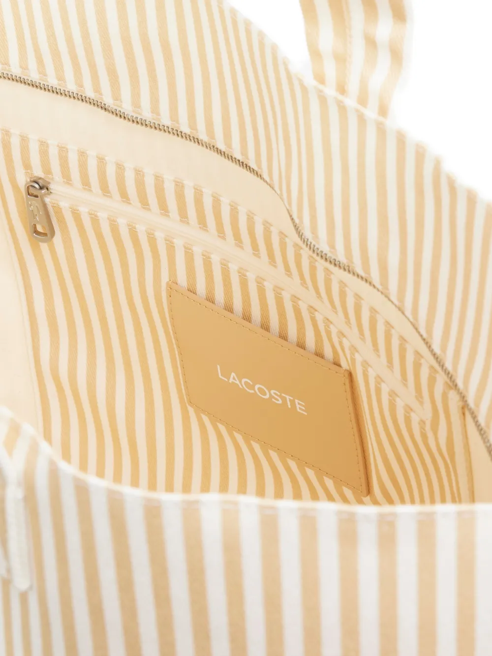 Lacoste Gestreepte shopper Beige