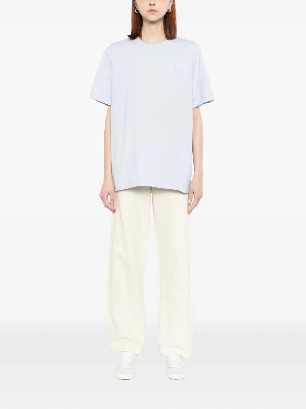 Lacoste T-shirt met geborduurd logo Blauw