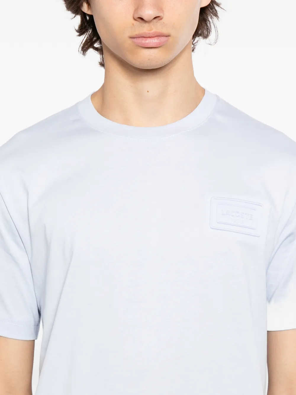 Lacoste T-shirt met geborduurd logo Blauw
