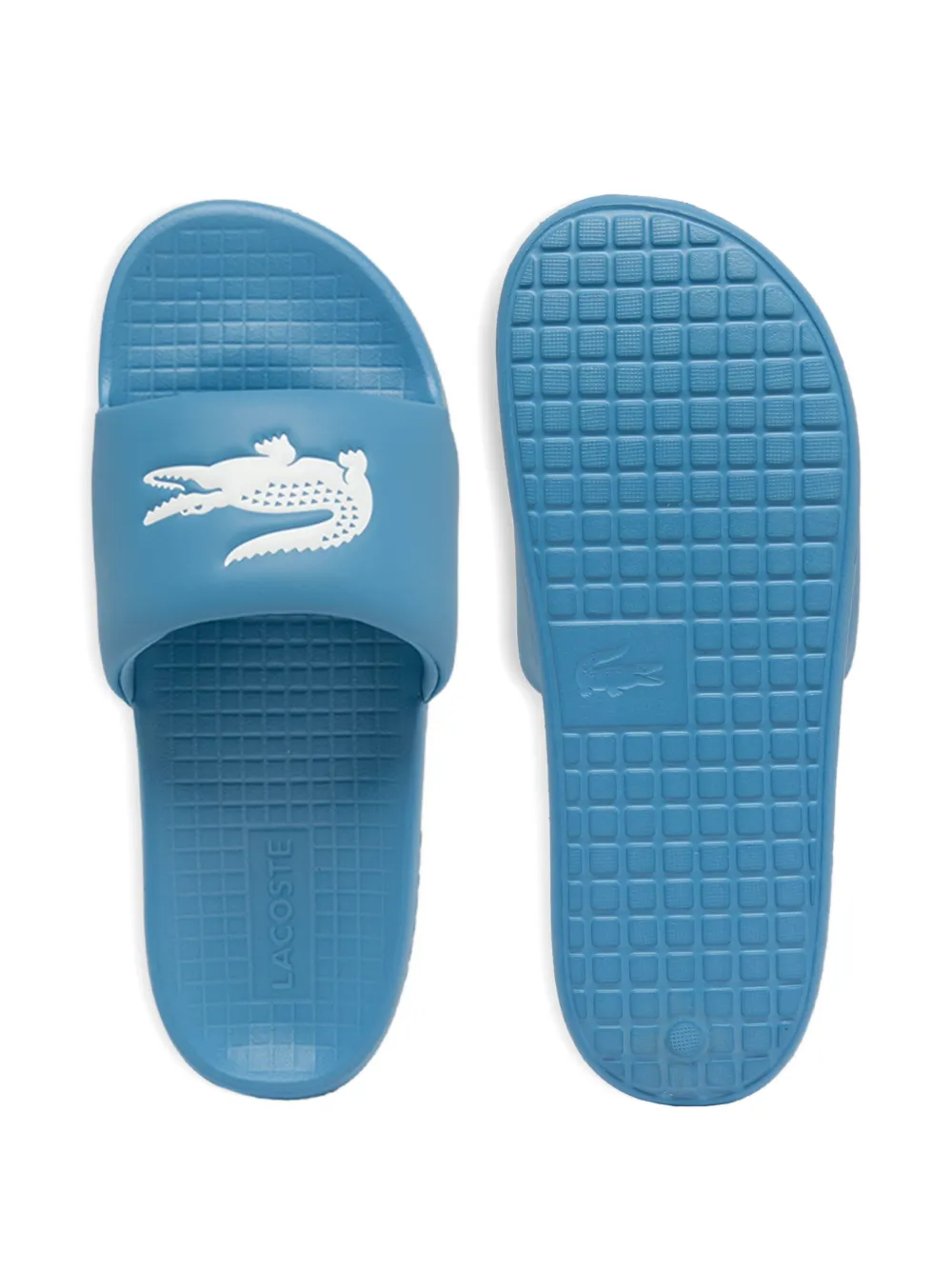 Lacoste Serve slippers met logo Blauw