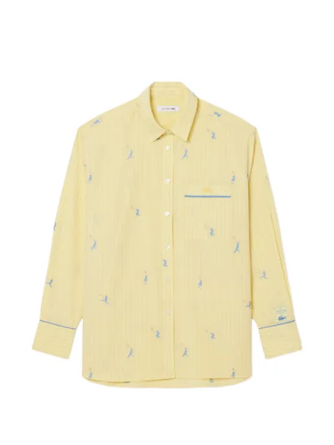 Lacoste stripe patch long-sleeve shirt