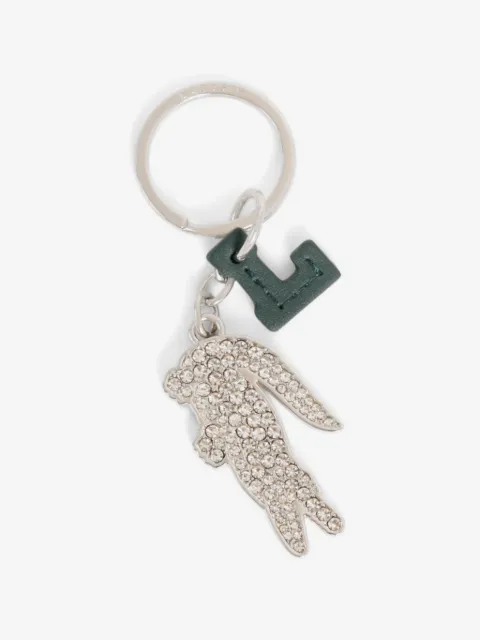 Lacoste crystallised leather keyring