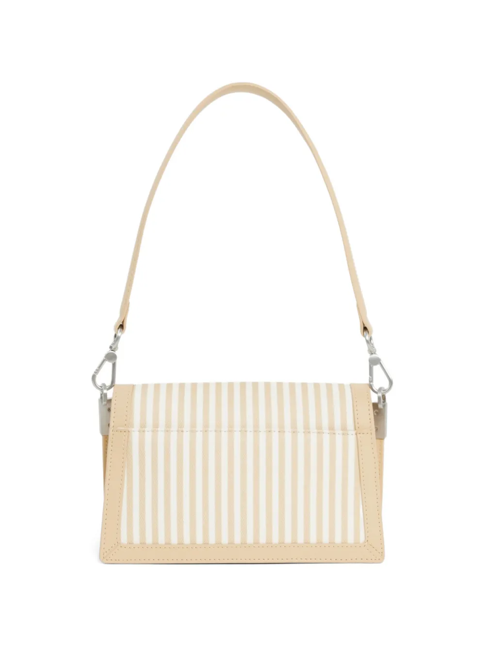 Lacoste Gestreepte schoudertas met applicatie Beige