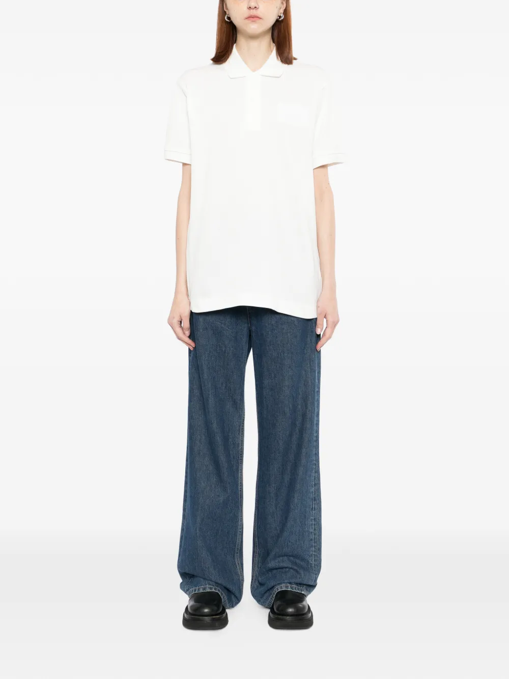Lacoste Poloshirt met geborduurd logo Wit