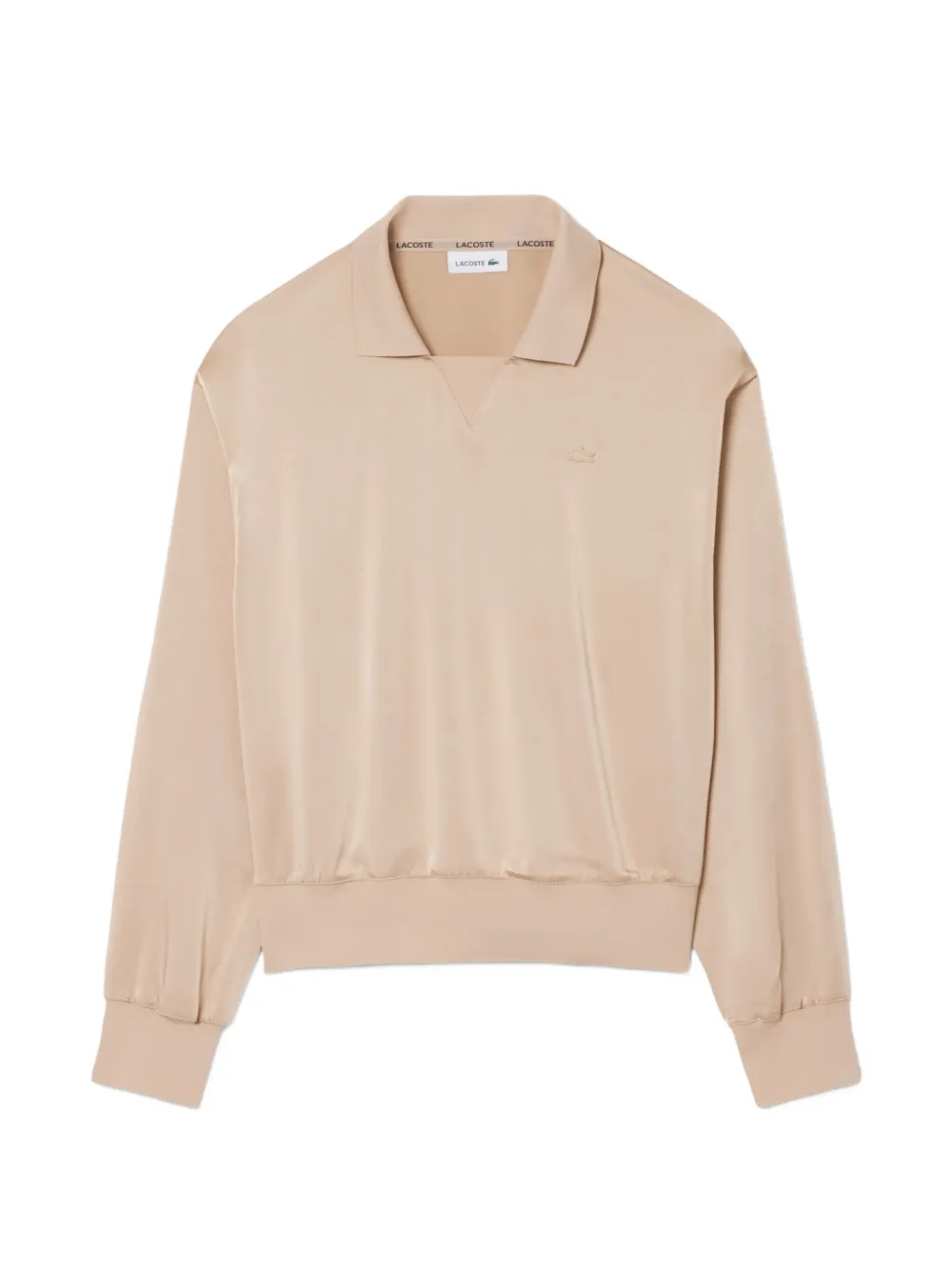 Lacoste Polo in raso taglio comodo - Toni neutri