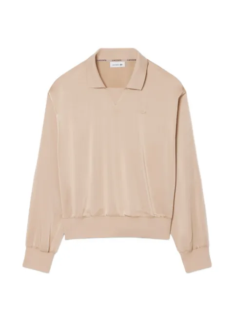 Lacoste relaxed-fit satin polo top