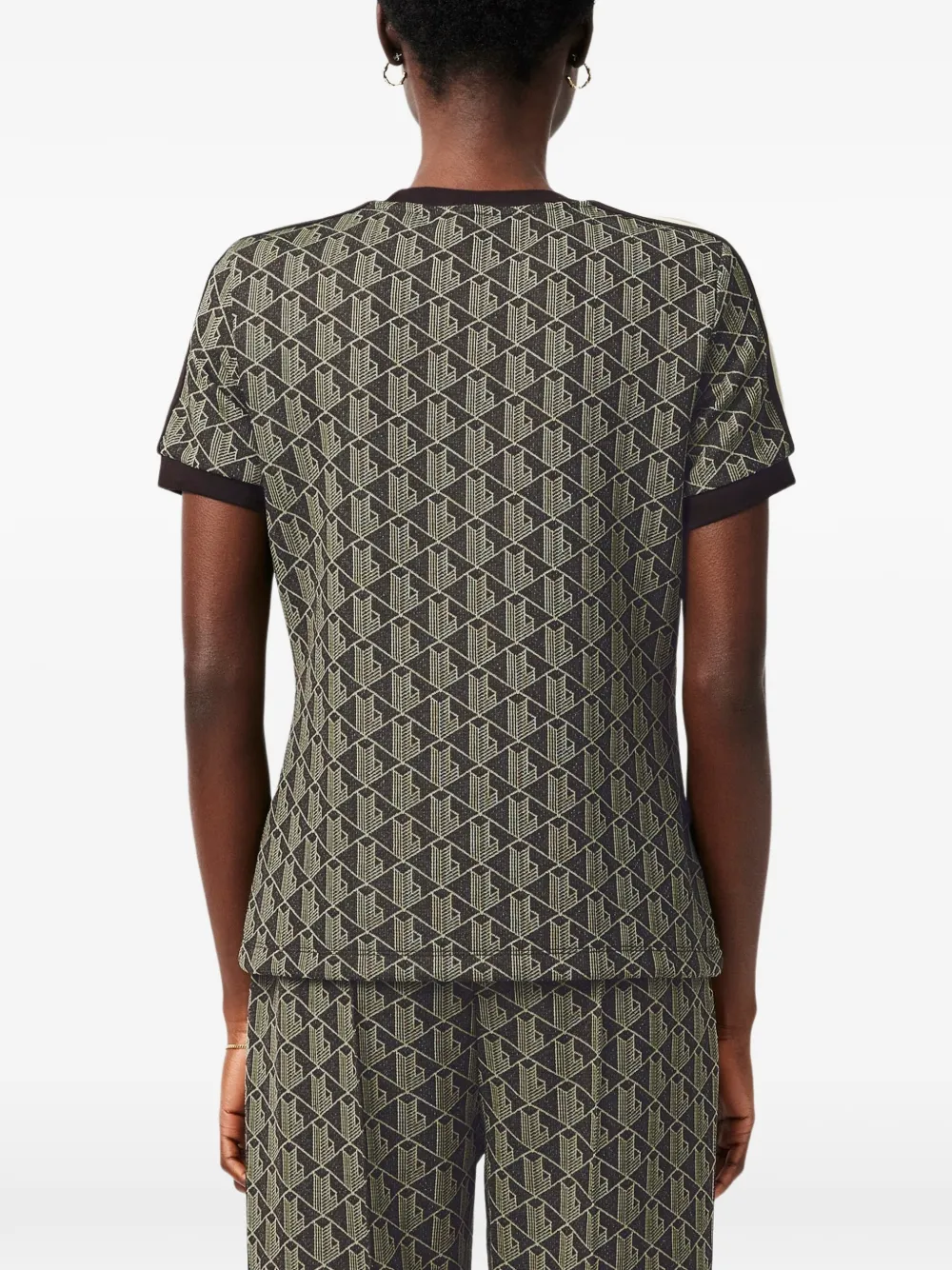 Lacoste Slim-fit T-shirt met monogram Bruin