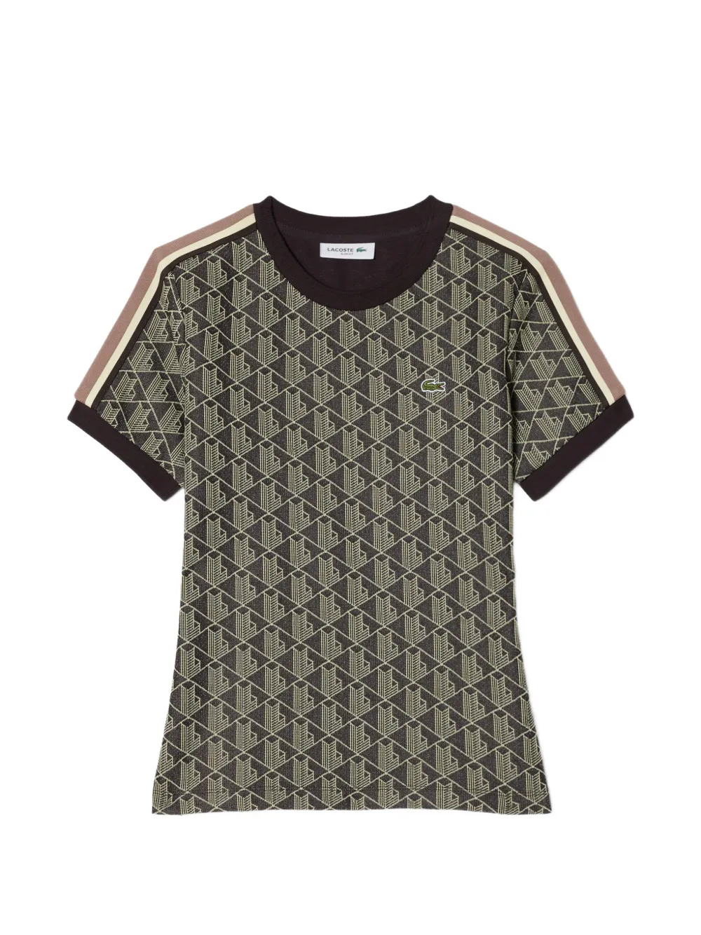 Lacoste T-shirt con monogramma - Marrone