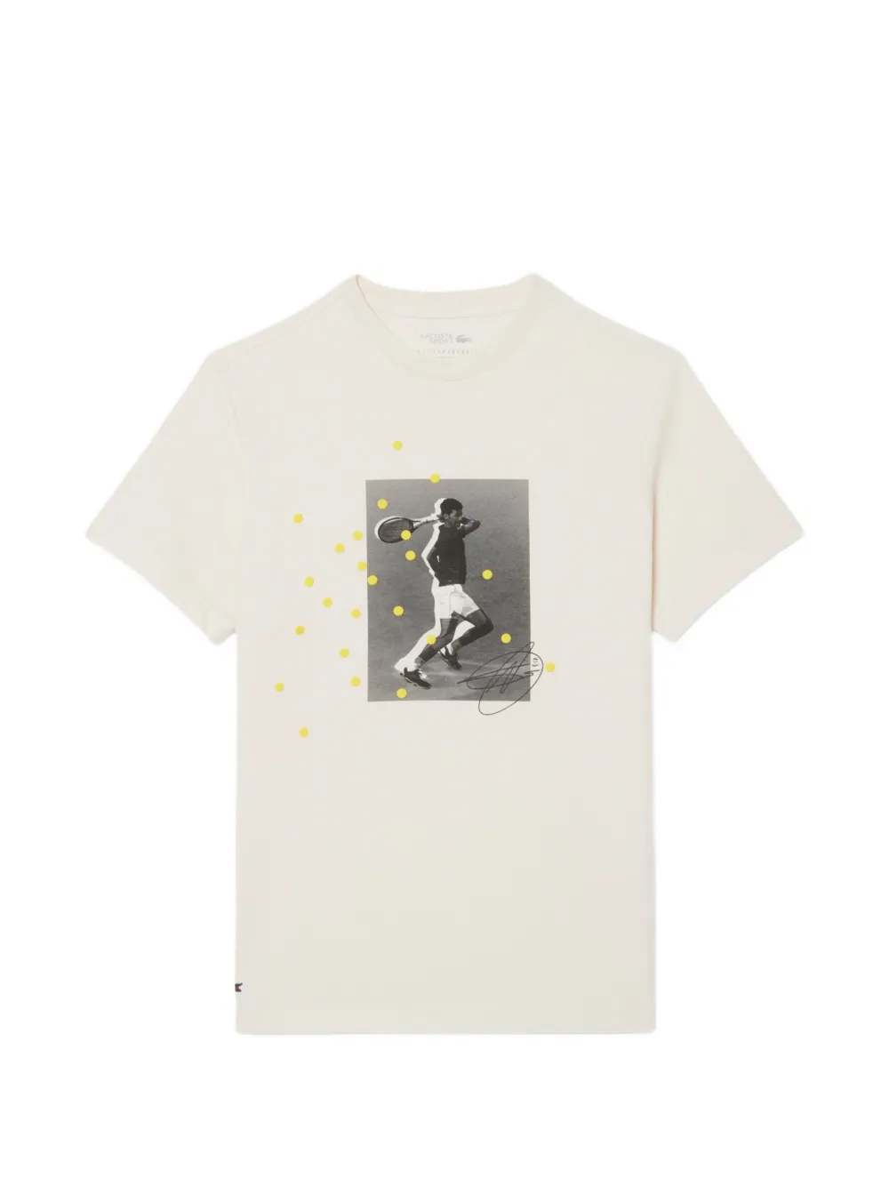 Lacoste x Novak Djokovic T-shirt con stampa grafica - Toni neutri