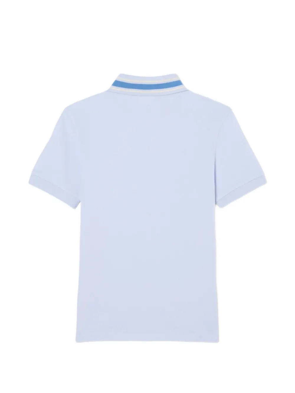 Lacoste Kids Poloshirt met logopatch en gestreepte afwerking Blauw