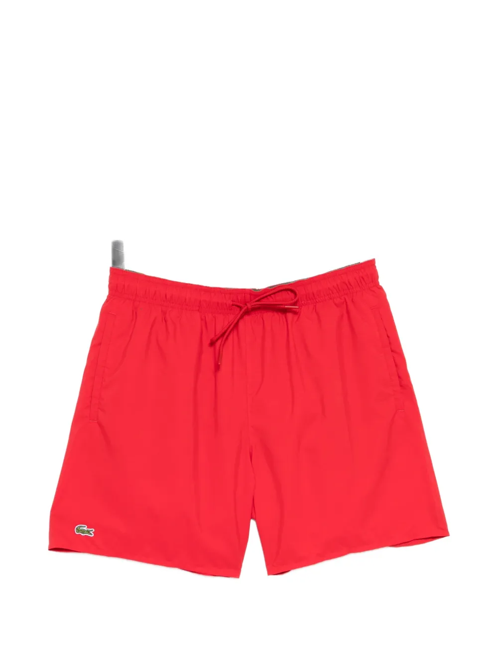 Lacoste logo-patched drawstring swim shorts - Rosso