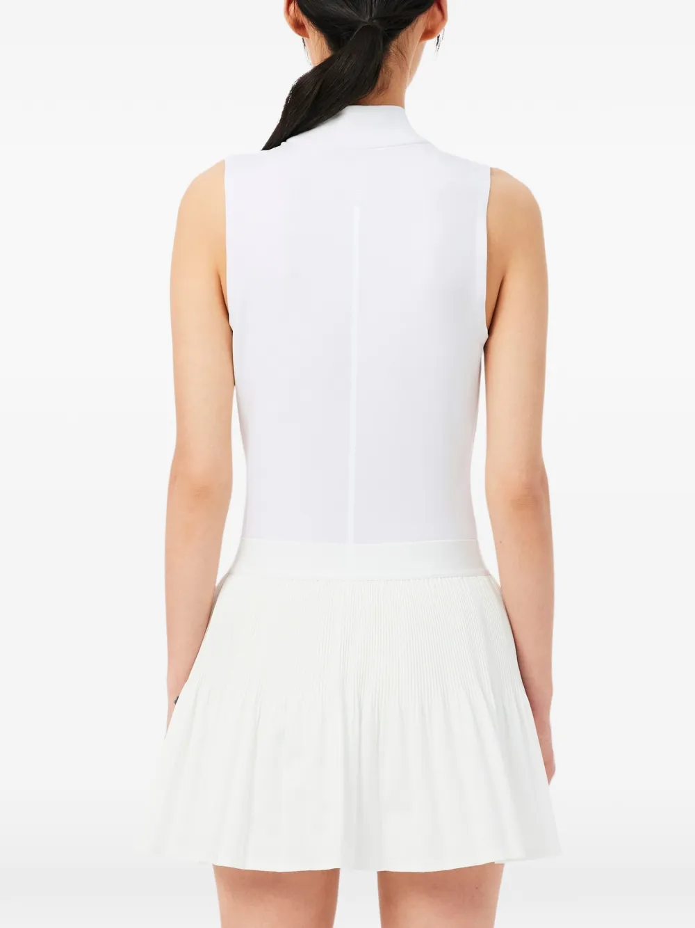 Lacoste Mouwloze sporttop met rits Wit