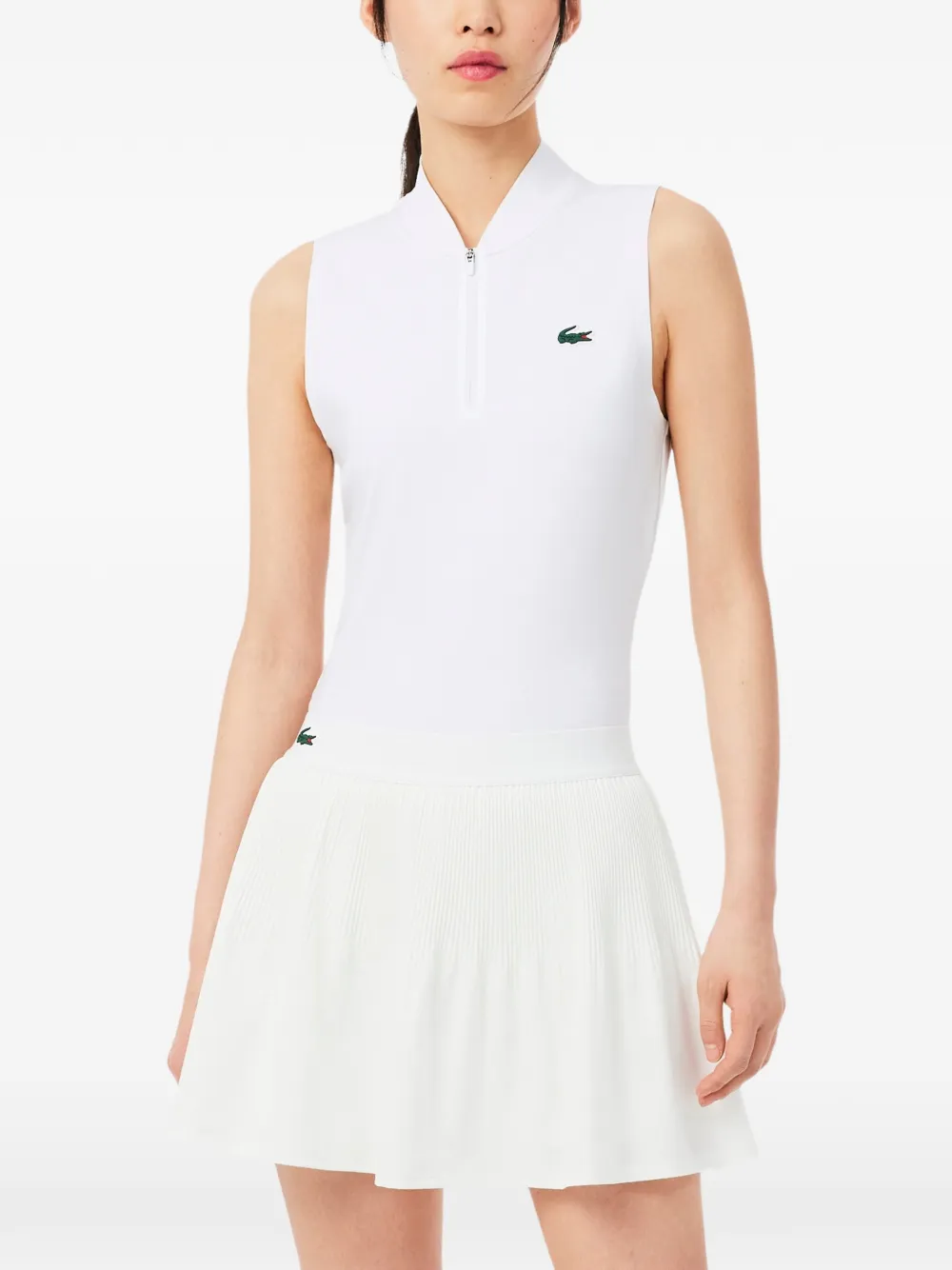 Lacoste zip sleeveless sports top - Weiß