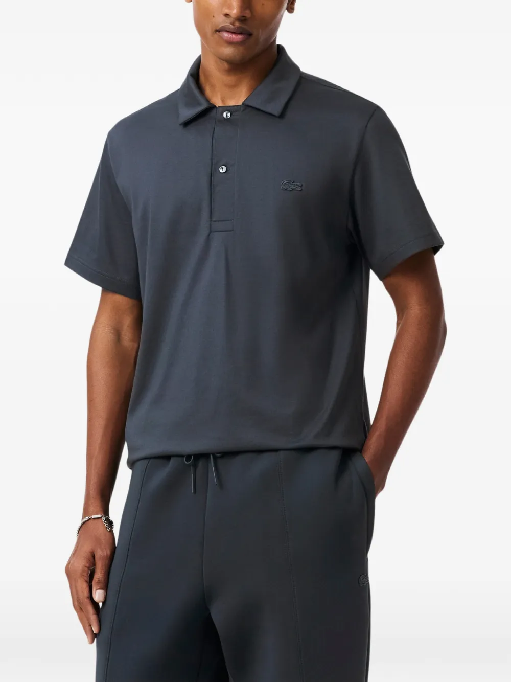 Lacoste Poloshirt met logopatch Grijs
