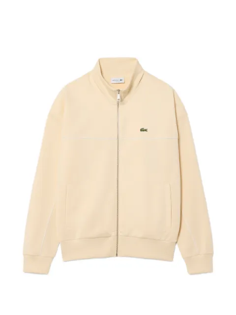 Lacoste logo-patch zip-up sweater