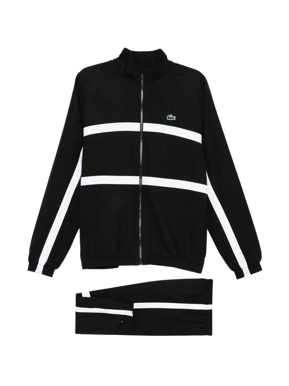 Lacoste Tuta sportiva con logo ricamato - Nero