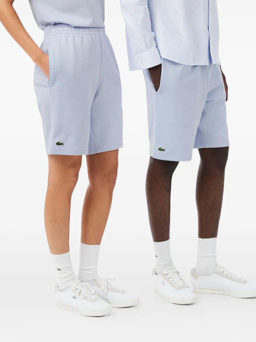 Lacoste Trainingsshorts met elastische taille Blauw