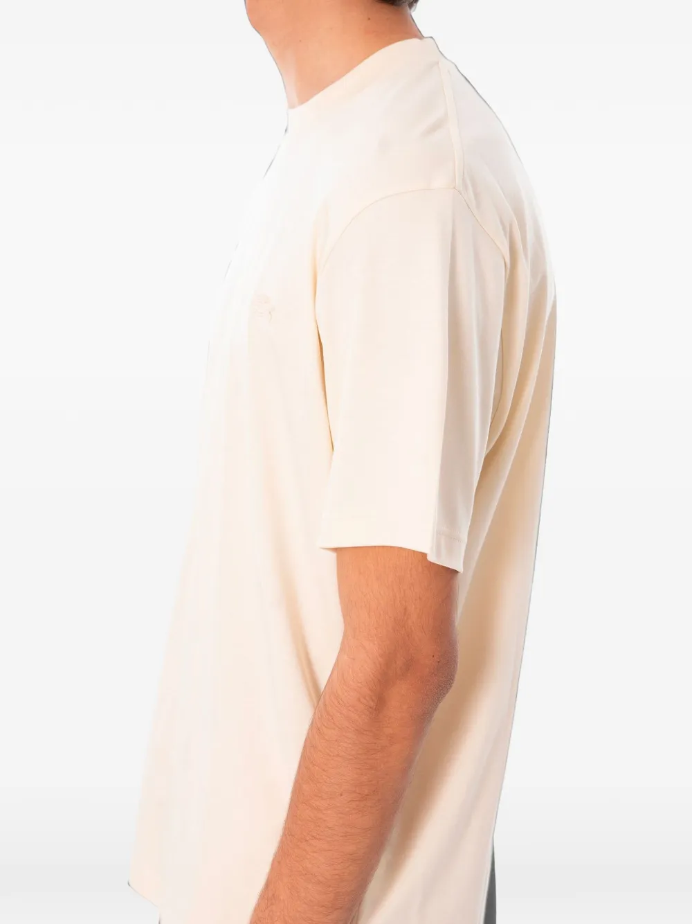 Lacoste Katoenen T-shirt met logopatch Beige