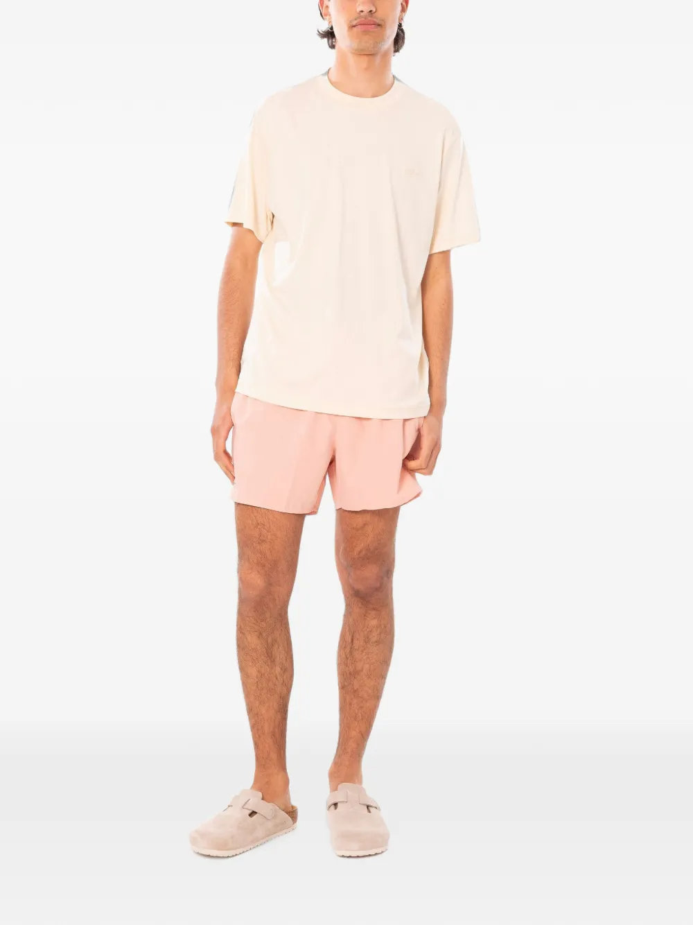 Lacoste Katoenen T-shirt met logopatch Beige