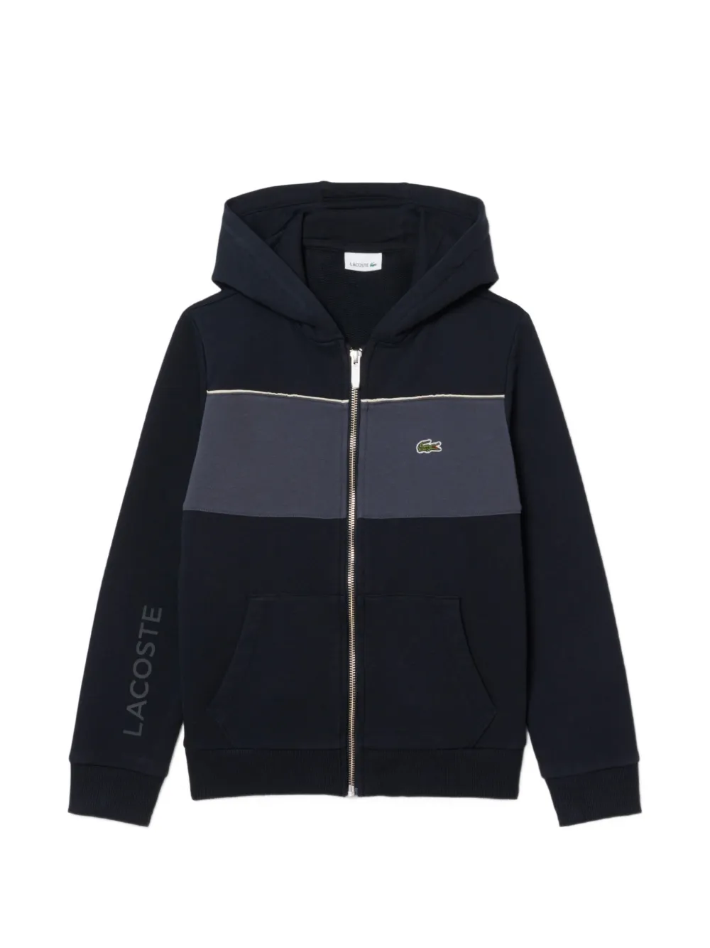Lacoste Kids colour-block zip-up hoodie - Blau