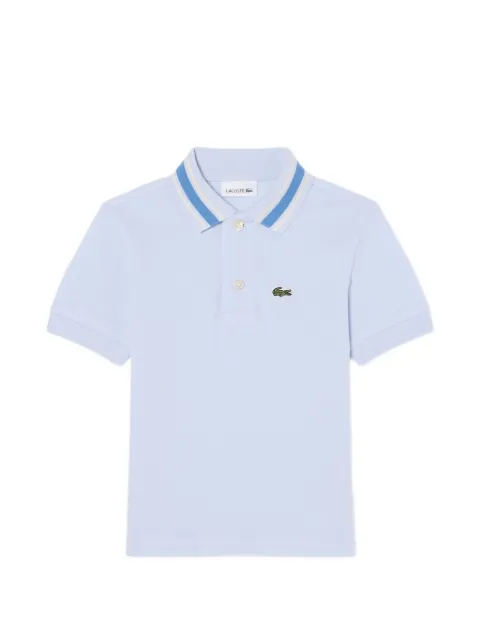 Lacoste striped-collar logo-patch polo shirt