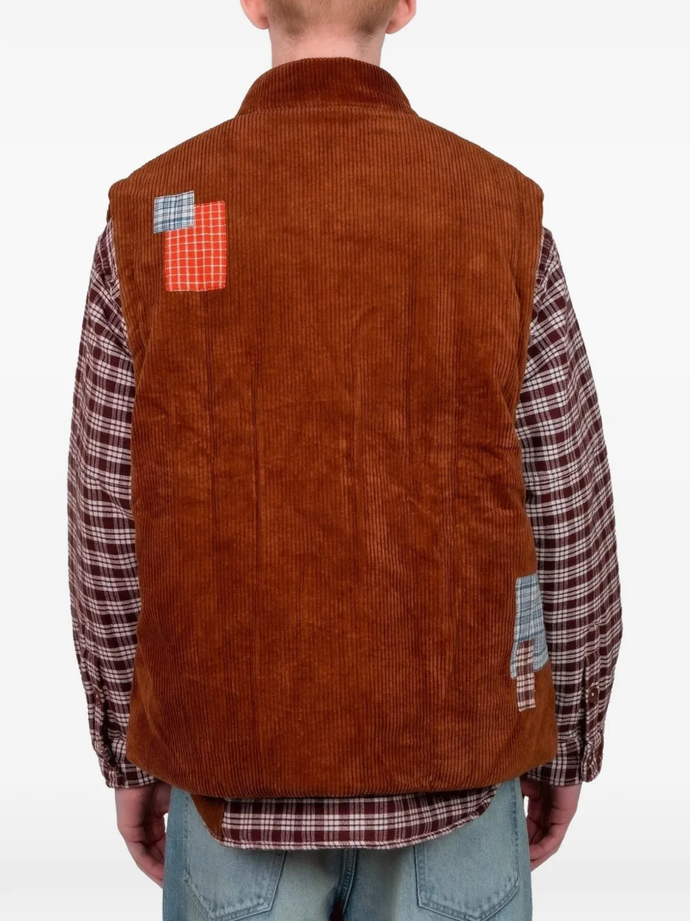  Story Mfg. Sahab Cord Patchwork Gilet - Brown 