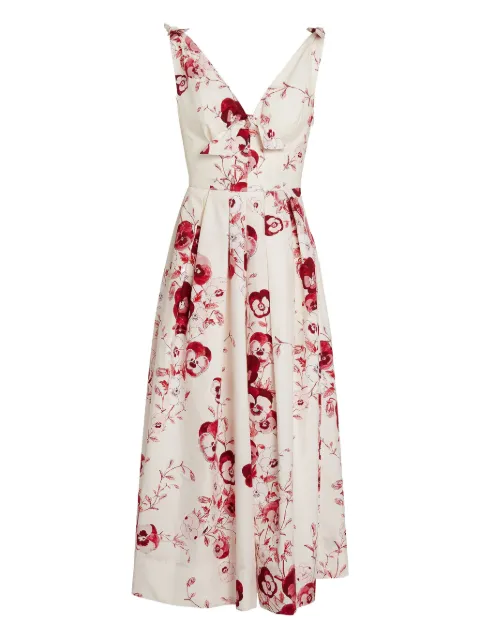 Giambattista Valli tie-shoulder floral midi dress