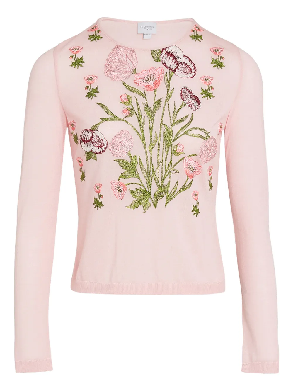 Giambattista Valli floral crew-neck sweater - Pink
