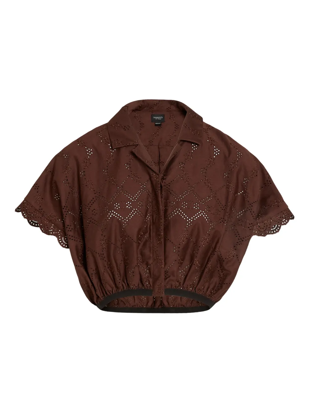 Giambattista Valli Top con orlo a smerlo - Marrone