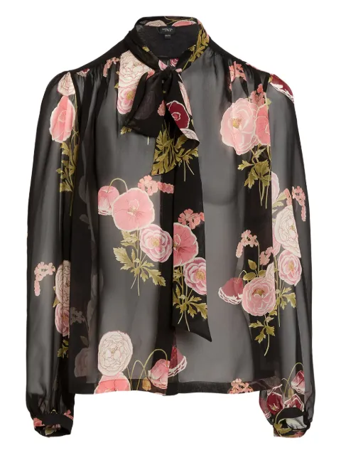 Giambattista Valli floral pussy-bow blouse