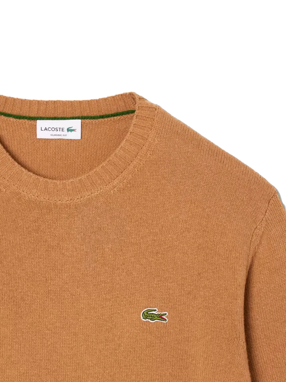 Lacoste Trui met ronde hals en logo Bruin