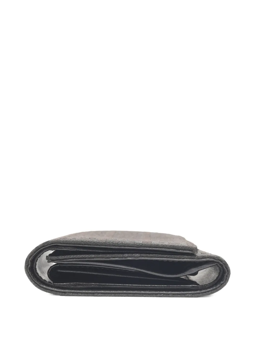 Pre-owned Fendi 2000s Zucchino Canvas Wallet In Gray