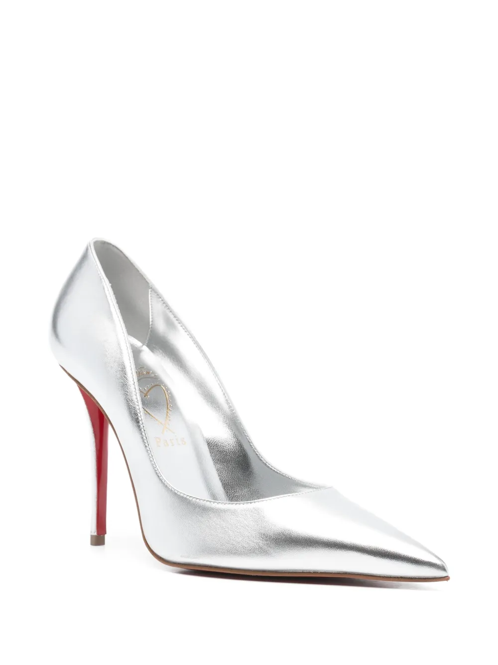 Christian Louboutin Pre-Owned Miss Z leren pumps met puntige neus - Zilver