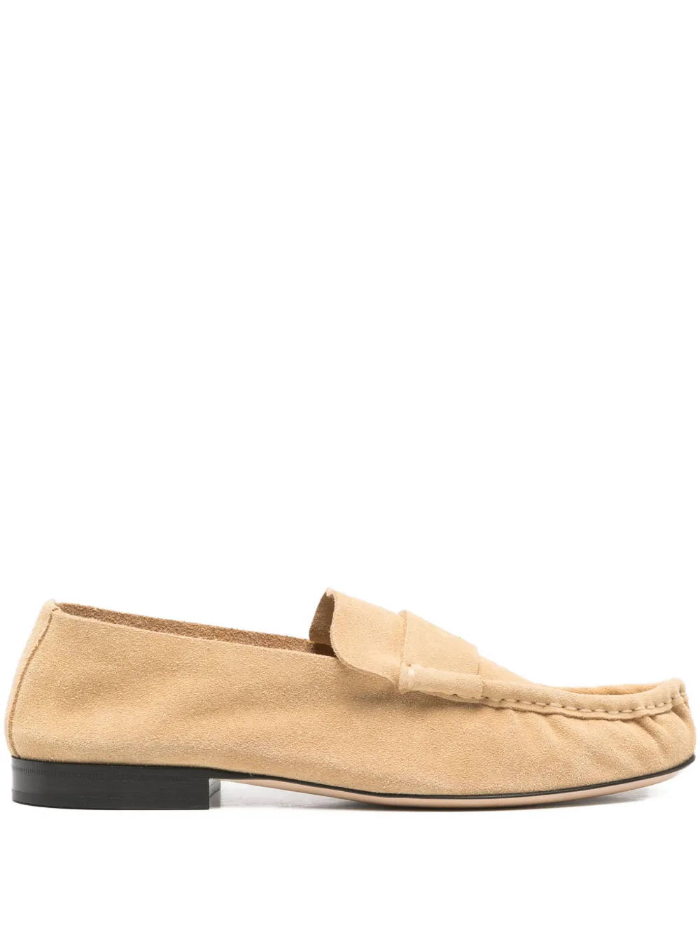 Pre-owned The Row Suede Loafers In Neutral
