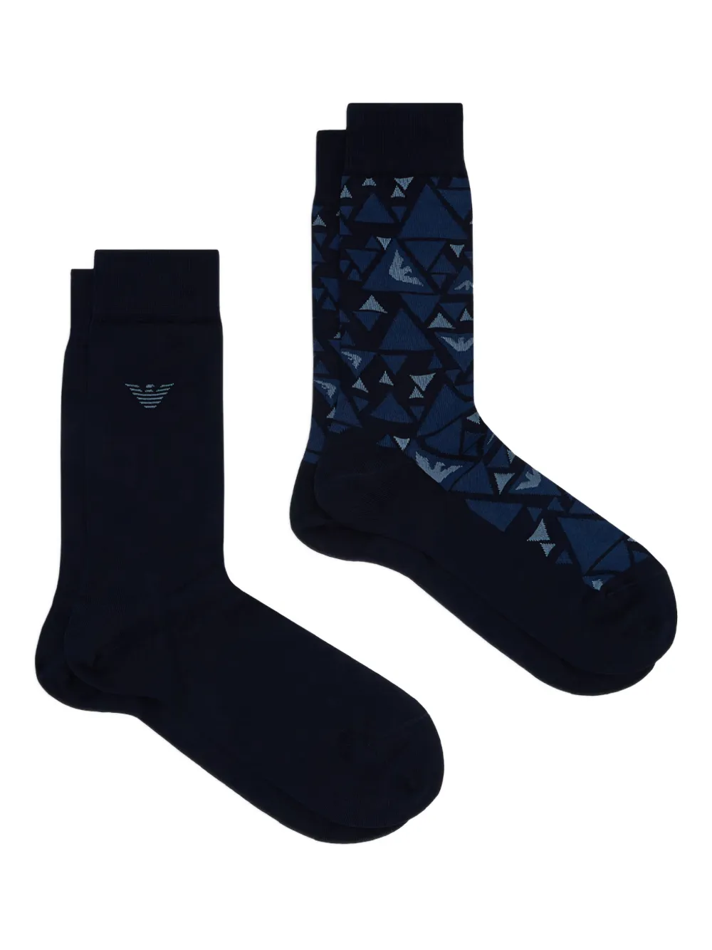 Emporio Armani jacquard-pattern socks (pack of two) - Blu
