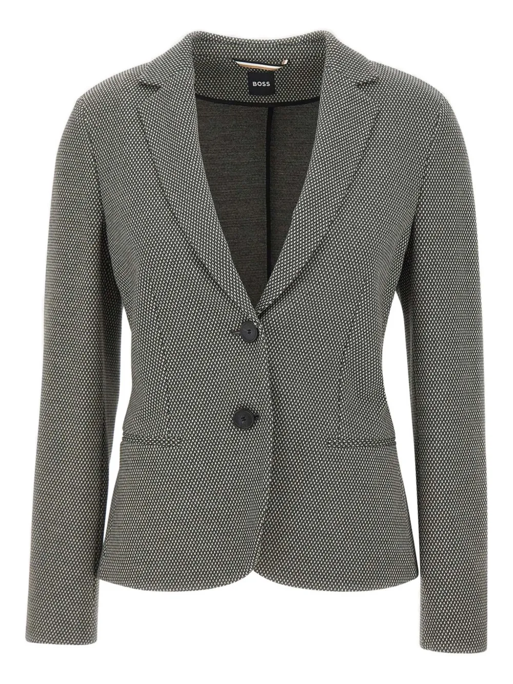 BOSS houndstooth-pattern single-breasted blazer | Black | Image 1