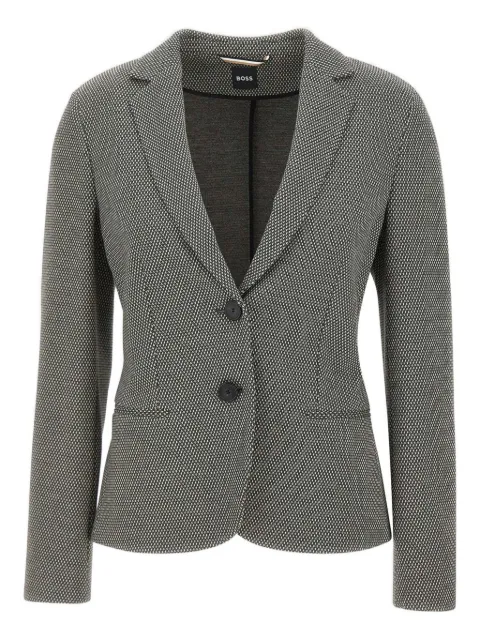 BOSS houndstooth-pattern single-breasted blazer