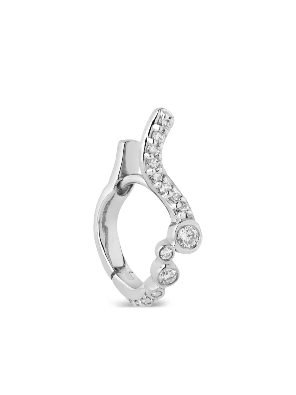 Maria Black Orecchino Versailles in oro bianco riciclato 14 carati con diamanti - Argento
