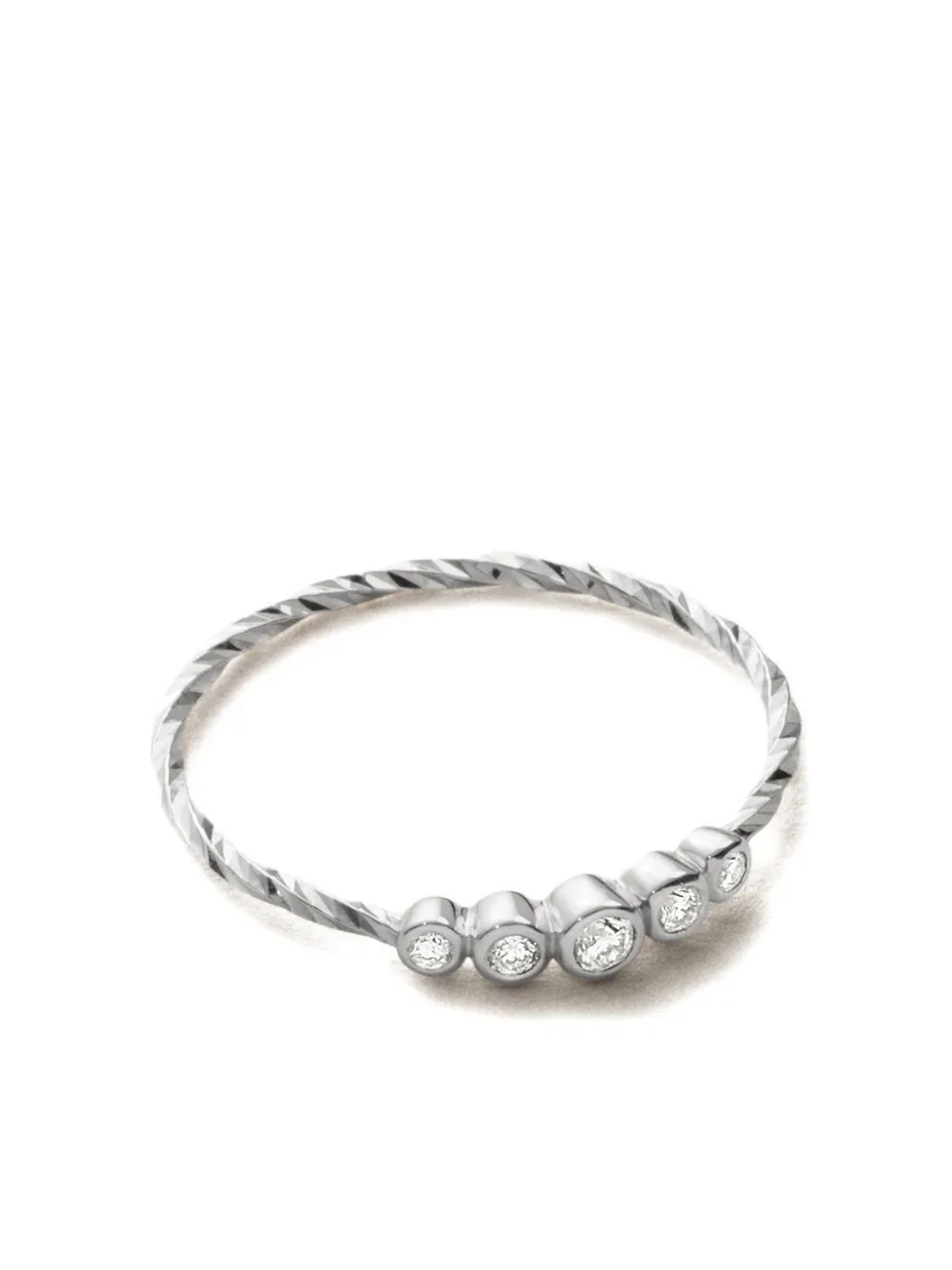 Maria Black Anello Ally in oro bianco riciclato 14 carati con diamanti - Argento