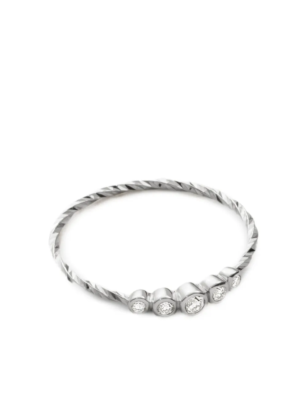 Maria Black 14kt Ally Ring aus recyceltem Weißgold mit synthetischen Diamanten - Silber