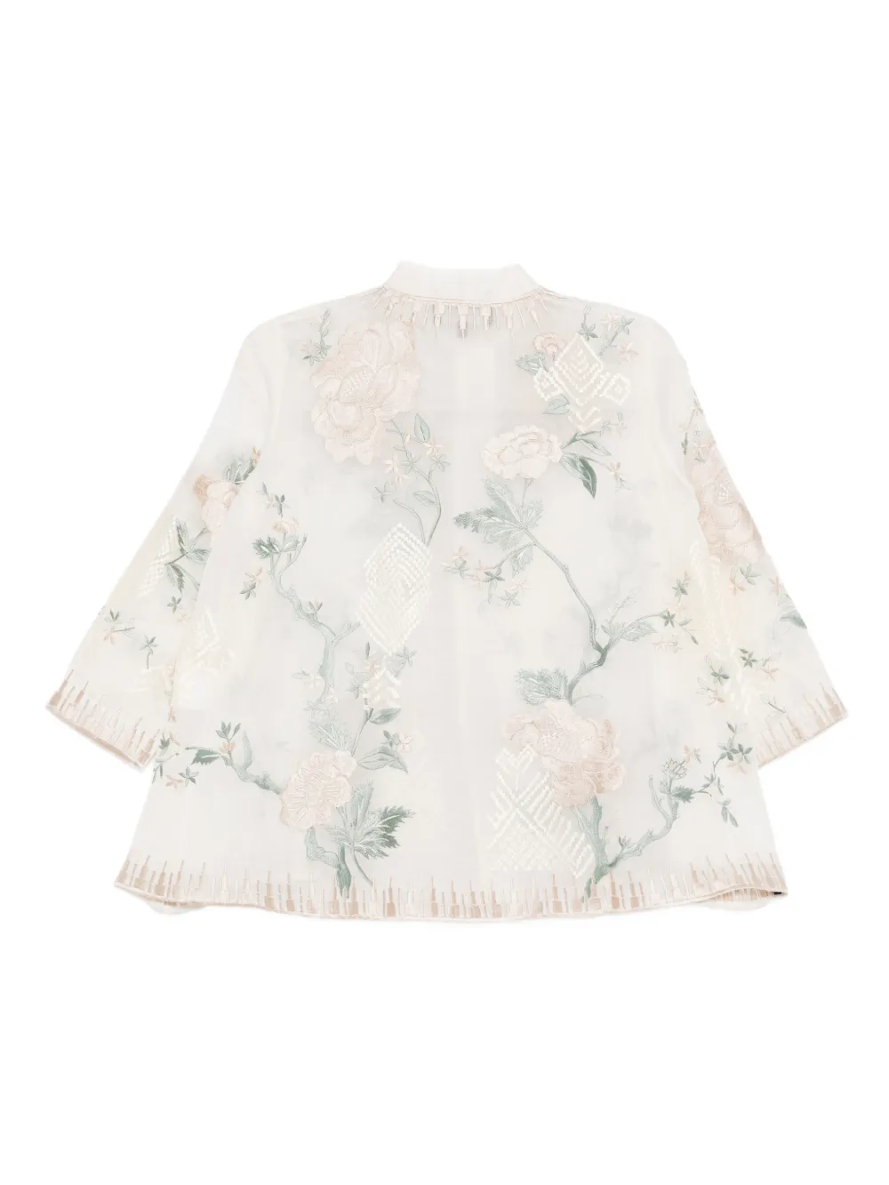 Biyan Shirt met geborduurde bloemen - Beige