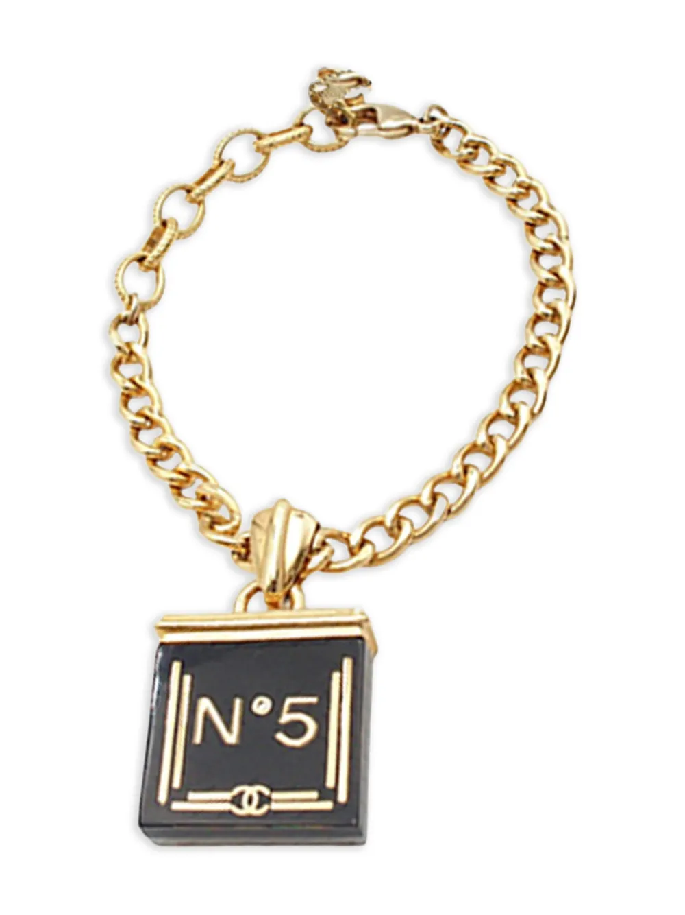 CHANEL Pre-Owned 2021 Gold Plated Resin No 5 Charm Bracelet costume bracelet - Oro